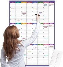 Dry Erase Calendar for Wall - Undated Wall Calendar 3-Month, 28" X 40", Large
