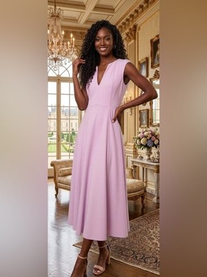 green emerald velvet dress Mally Rose Pink Satin Sweetheart A-Line Midi Dress – Club L London main image 0
