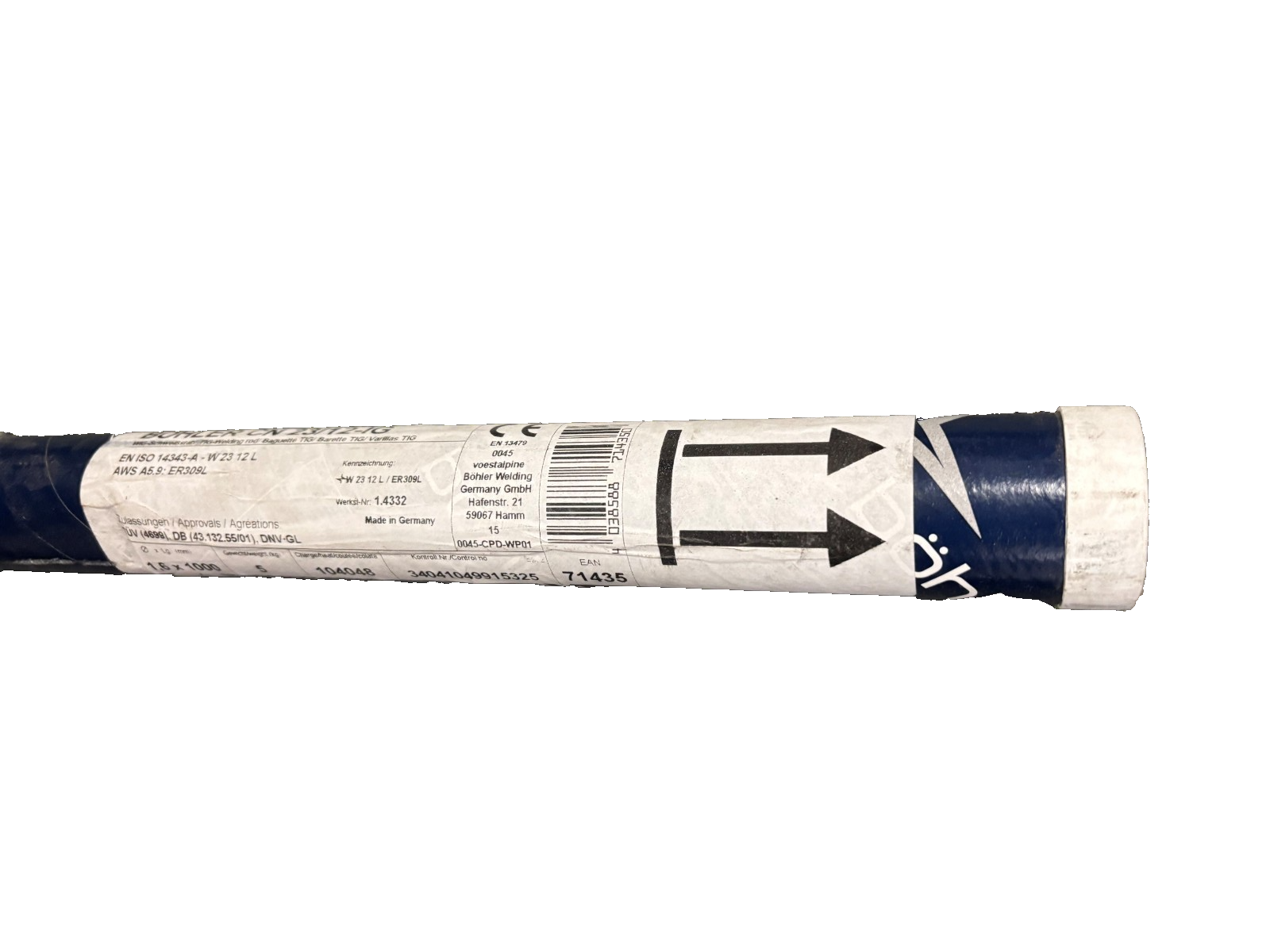 BOHLER CN 23/12 TIG Wire 1.6X1000MM 5Kg ER309L