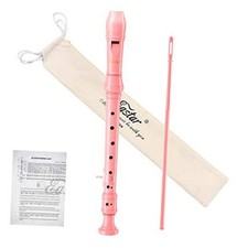 Soprano Recorder Instrument for Kids Beginners Fingering C German Light Pink
