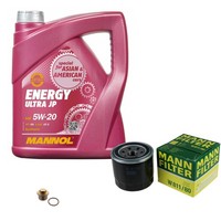 Mann Inspektionspaket 5L Mannol Energy Ultra JP 5W-20 FüR Mazda 5 2.0 CD