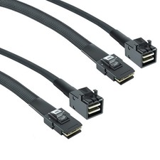 H Fiber.com 2 Pack 12G Internal Mini SAS HD SFF-8643 to Straight, 0.5m