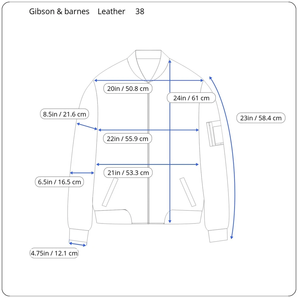 Chaqueta de cuero Gibson & Barnes talla 38 A-2 hecha a medida negra Foto 2 de 4