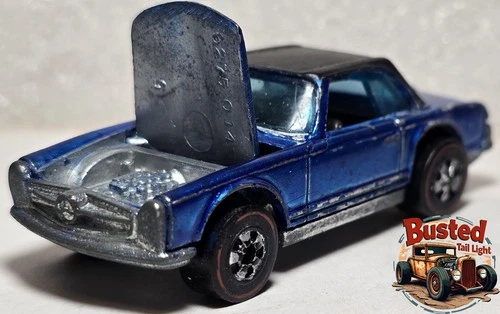 Hot Wheels Redlines Mercedes-Benz 280SL, Blue, 1969 Mainline, Hong Kong, READ