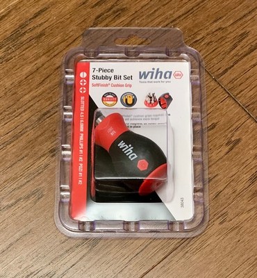 Wiha Tools 38043 7-pc. Stubby Bit Holder Set - Slotted, Phillips, Pozidriv