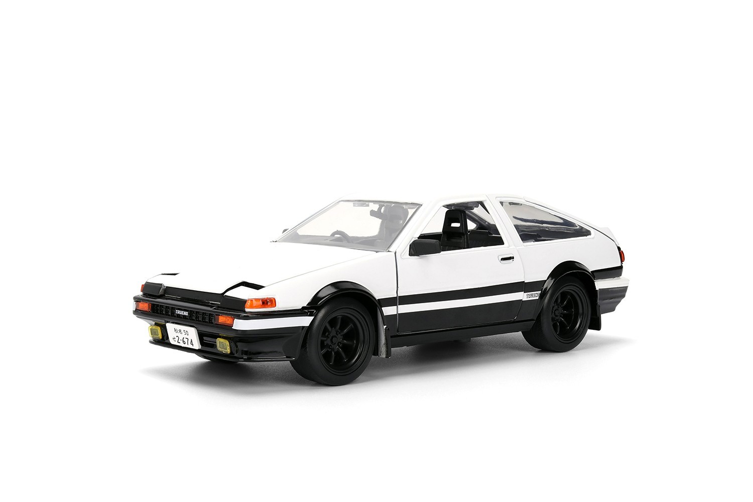 JADA INITIAL D TOYOTA TRUENO AE86 1/24 with TAKUMI FIGURE BLACK / WHITE 34501