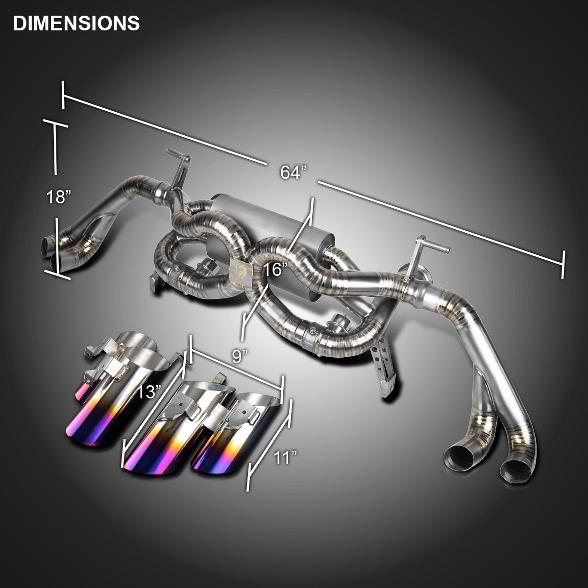 Fits 2015-2019 Lamborghini Huracan LP580 LP610 Titanium Catback Exhaust System