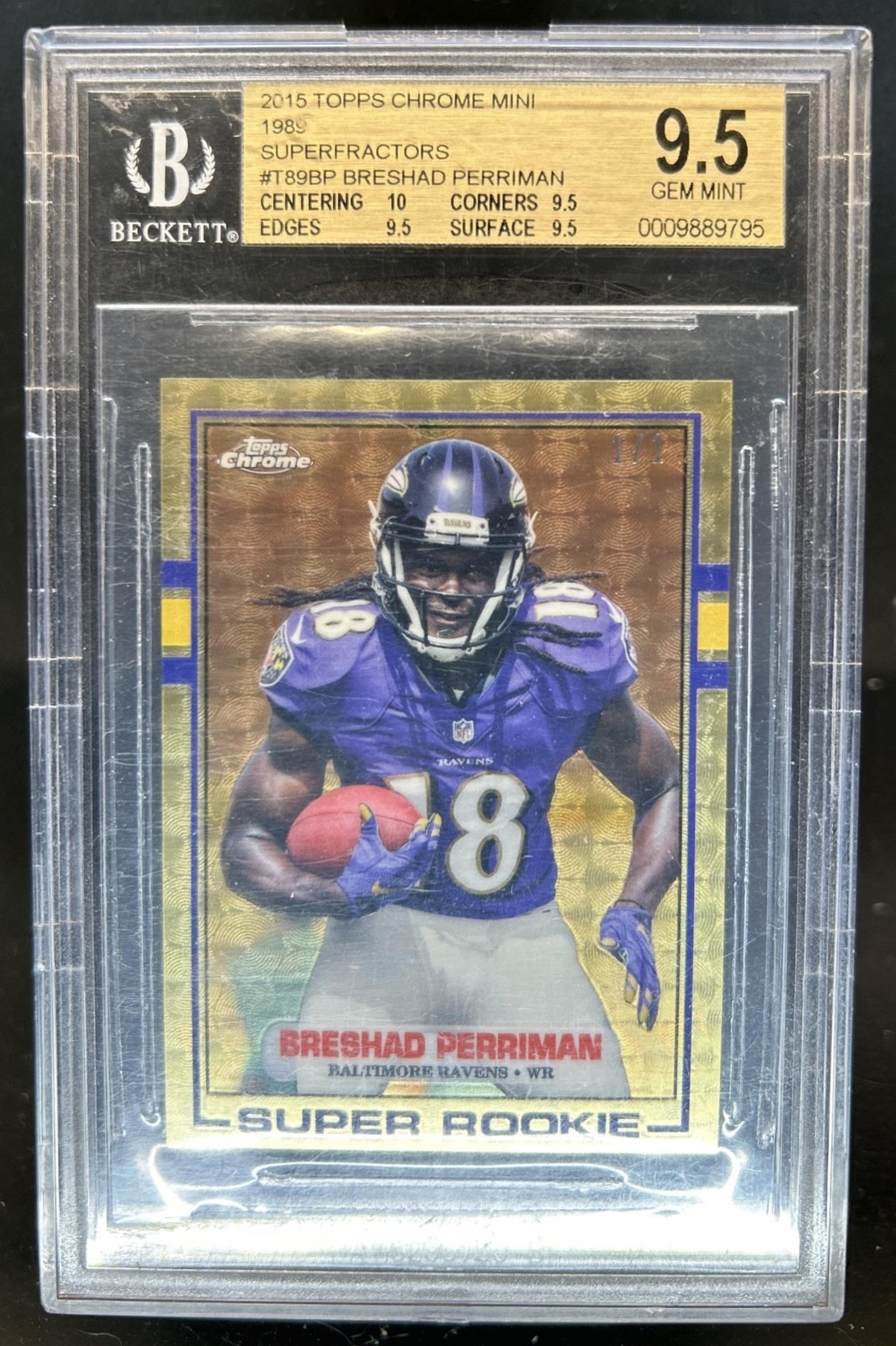 Breshad Perriman Topps Chrome Mini #197 Superfractor 1/1