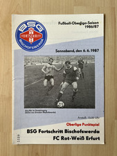 DDR Oberliga Programmheft BSG Fortschritt Bischofswerda - FC Rot-Weiss Erfurt,87
