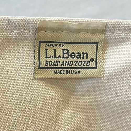 Bolso LL Bean Boat and Tote Color Natural Asas Largas Sólido Crema Marfil Lona - Imagen 17 de 24