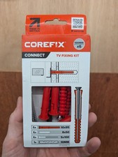 Corefix 6 x 100mm TV Wall Fixings With Drill Bit. television mounting kits.