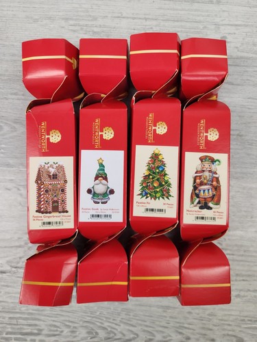 Lot of 4 Wentworth Mini Holiday Wooden Puzzles Gingerbread Gonk Nutcracker Fir