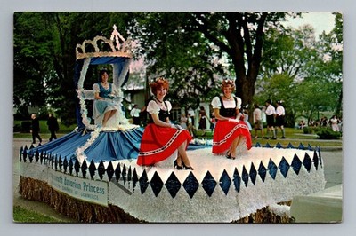 1977 Frankenmuth Michigan Bavarian Festival Princess Parade Float Postcard