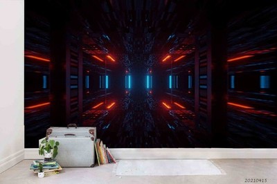 3D Lighting Architecture Corridor Wall Murals Wallpaper Murals Wall Sticker