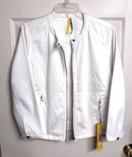NWT Lole Size XL White Dakota Zip Front Stretch Side Panels Summer Jacket Blazer