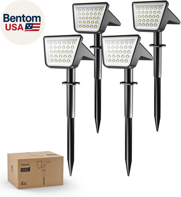 4 Packs Solar Spot Lights Outdoor Waterproof, 28 LED 7500K Solar Powered Landsca