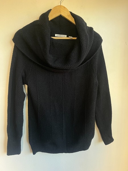 Country Road Black Wool Blend Cowl Neck Jumper Sweater Women's Size XXS