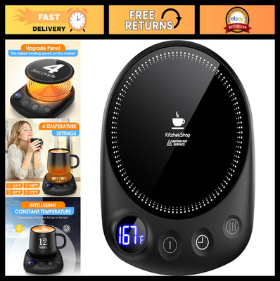 Coffee Mug Warmer with Auto Shut Off - Fast Heating, 4 Temp Settings & Timer for