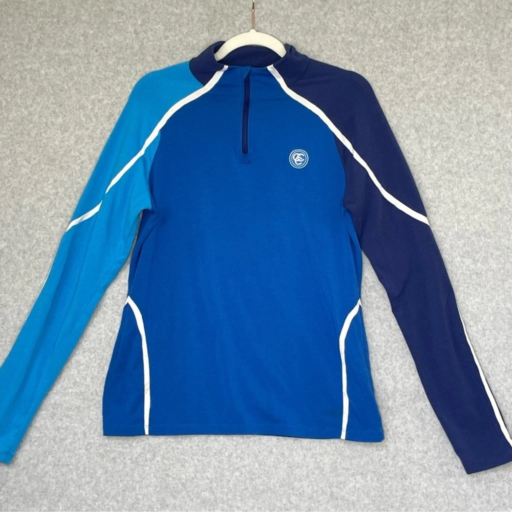 G/FORE Blue and Navy Long Sleeve Top base layer Ski