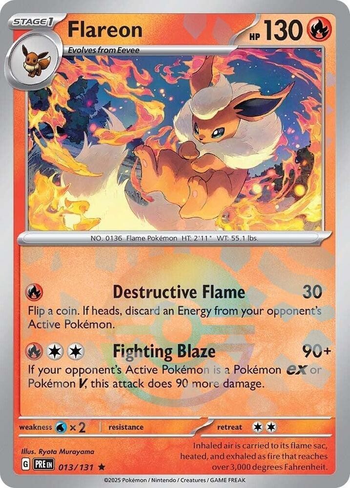 Flareon - Prismatic Evolutions - 013/131 - Poke Ball Pattern - LP - Holo