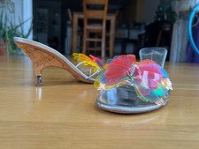 GIUSEPPE ZANOTTI Silver Metallic Ella Butterfly Applique Sandals IT 40 Very Good