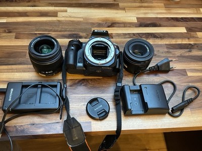Sony Alpha 55 (α55) DSLR/SLT Kamera-Set inkl. 2 Objektiven (18-55mm & 50mm F1.8)