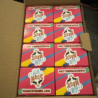 Milk Magic 192pc Lot Milk Flavoring Straws Variety Packs ~ New & Sealed