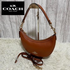 Coach Aria CO996 2-Way Leather Shoulder Bag Half Moon, Used