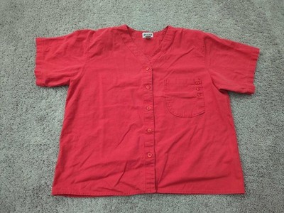 Vintage Jessica Hale Button Up Shirt Womens 16 PLUS Chest Pocket Linen Blend