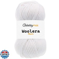 HobbyMia Woolera Maxi Wool Yarn - 100g / 109yds - 5 Bulky Weight - 75 Acry