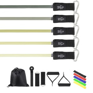 Resistance Bands Set, 5 Level Exercise Bands with Elastic Bands(150LB, Green)