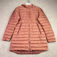 Mountain Hardwear Down Parka Womens Large Clay Rhea Ridge Hooded 600 Jacket Coat