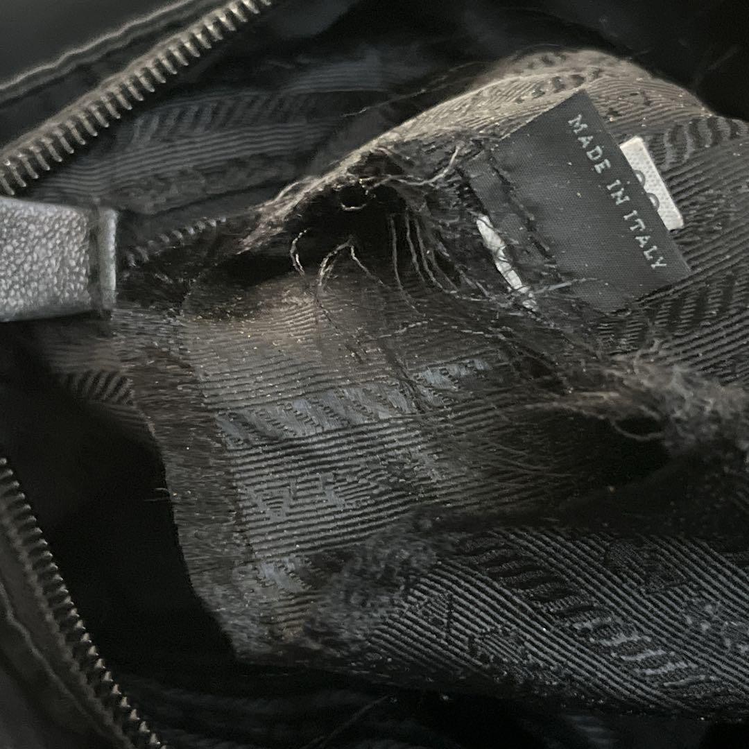 Prada Triangle Logo Plate Black Tessuto Nylon Shoulder Bag Vintage Authentic thumbnail 10