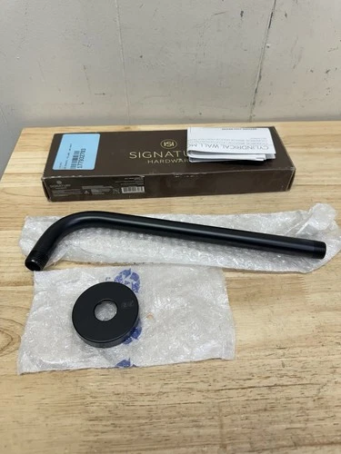 Signature Hardware SHRSA123MB 12" Rain Shower Arm and Flange - Matte Black - Picture 2 of 4