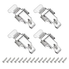 Stainless Steel Spring Loaded Toggle Latch with Lock Hole, L,Silver  4 Pcs 