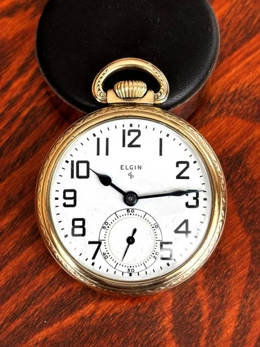 Clean 1946 Elgin 16 Size 17J Grade 486 Gold-Filled Case Exc. Dial Runs Great!