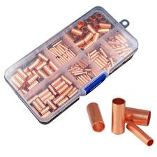 250Pcs 7 Size Non Insulated Wire Ferrules Kit Red Copper Crimp Connector