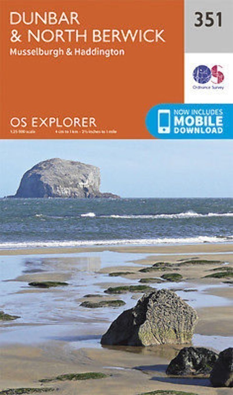 Ordnance Survey Explorer 351 Dunbar & North Berwick Map With Digital Version Orange - Image 2