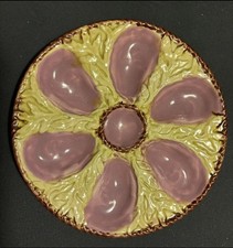 Antique 19th Century Majolica Oyster Plate Simon Fielding England 9  Across