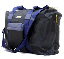 Versace Parfums Mens Black/Navy Blue Duffle Weekender Travel Luggage Gym Bag