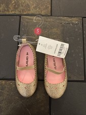 Carters Gold Glitter Toddler Girl Ballet Flats Size 5