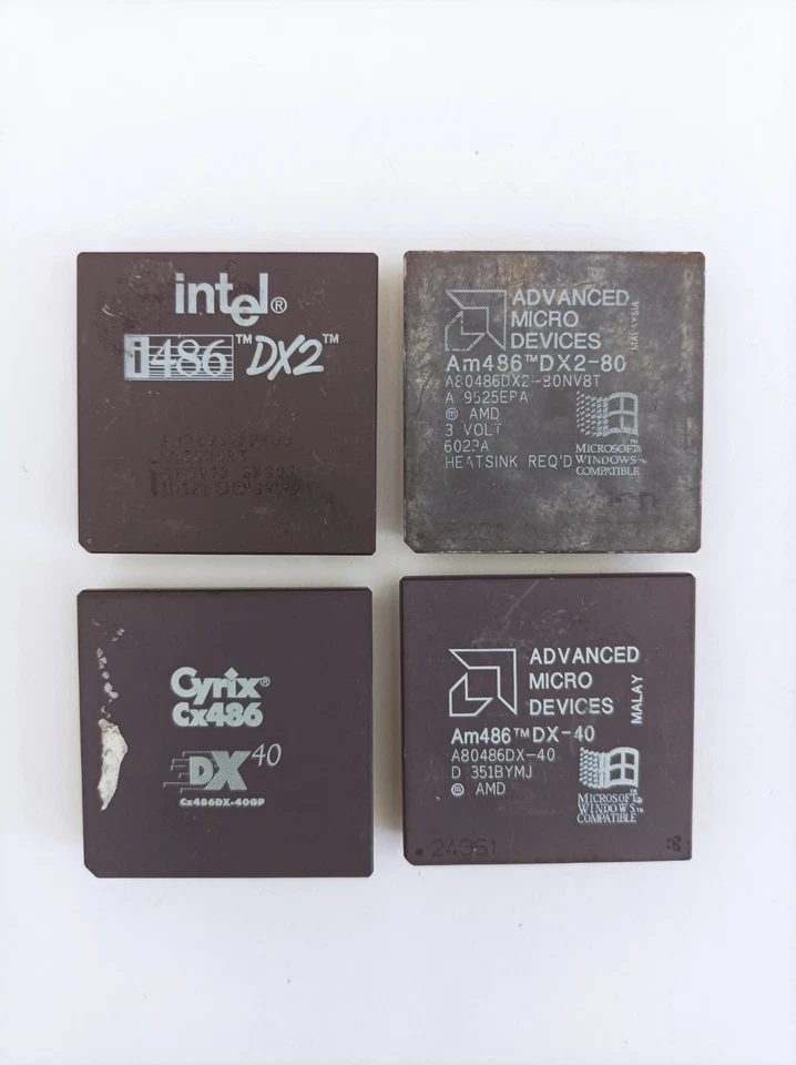 4 X KERAMIK CPU Intel/AMD 486 GOLD KERAMIK Computerschrott PC Schrott Recycling - Bild 2 von 2