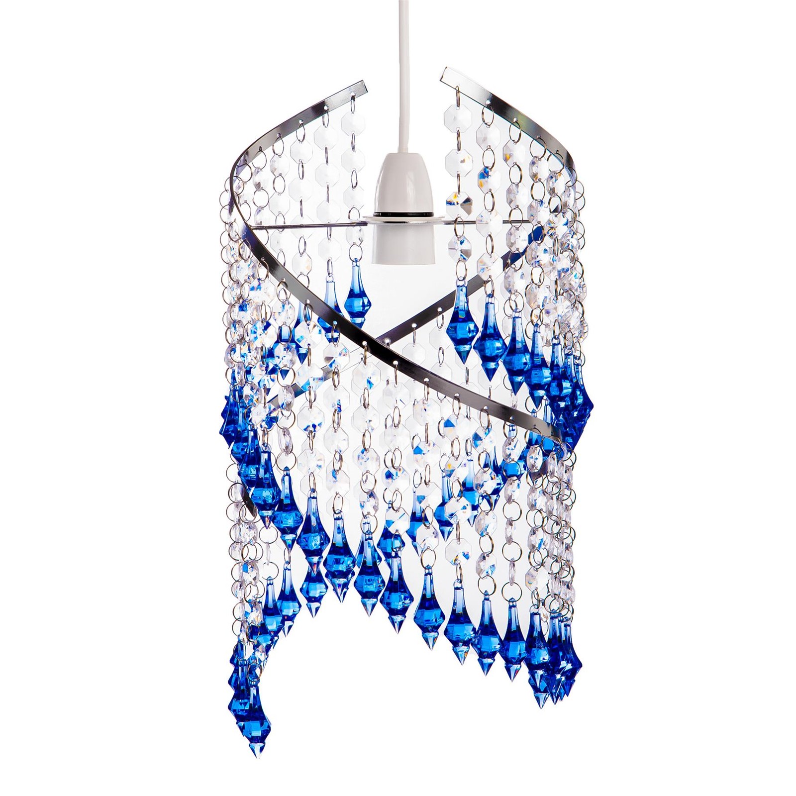 Chandelier Spiral Lampshade Acrylic Droplet Pendant Light Shade Clear and Blue
