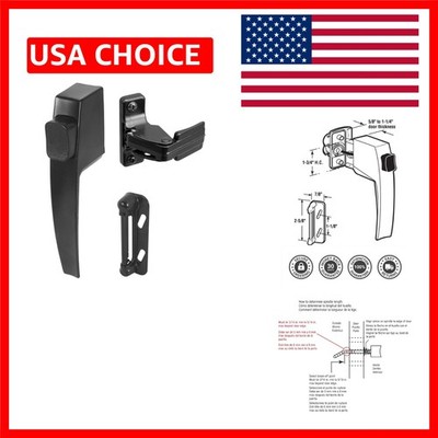K 5007 Black Push Button Storm Door Latch Set with Night Lock - 5/8-1-1/4 In.