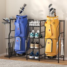 Golf Storage Garage Organizer, Golf Bag Storage Stand 2 Golf Bags and