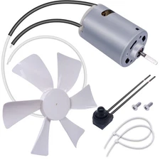 6 Inch RV Vent Fan Blade w/ 12V Motor - Replacement Kit w/ Screws & Switch