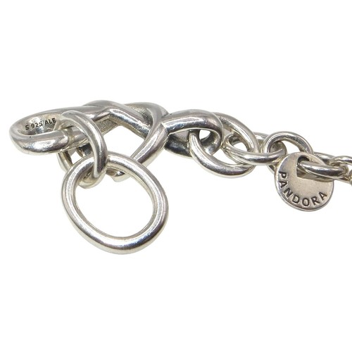 Pandora Knotted Hearts Toggle Close Bracelet Size 7.1 Sterling Silver 598100 - Picture 3 of 4