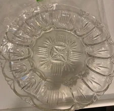 Vintage Federal Glass Clear Egg Plate Georgetown 10.75" - LOT39-26