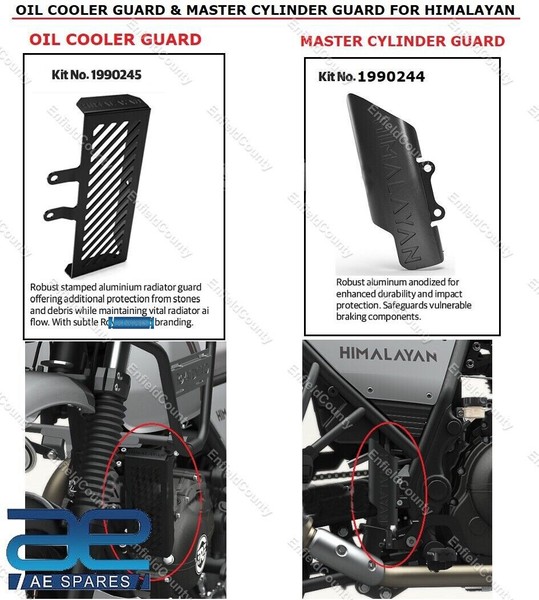 FüR Royal Enfield Himalaya ÖL KüHler Schutz & Hauptbremszylinder Schwarz @ US-image
