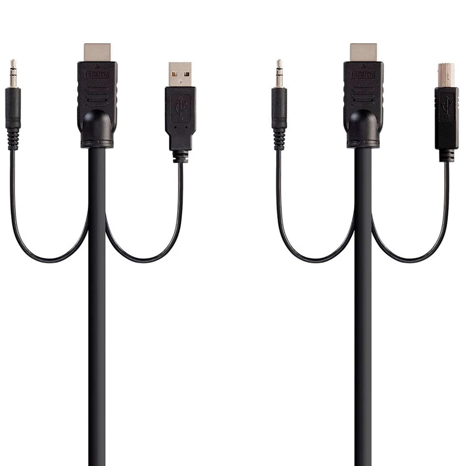 1.5 3 6 10FT HDMI USB KVM Cable & 3.5mm Audio Monitor Keyboard Mouse 4K 60Hz HDR - Image 2 of 4